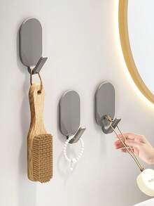 5 Packs Strong Adhesive Hooks, No Drill Wall Hangers For Kitchen & Bathroom, Holds Towels, Coats, Keys, Bags - Multicolor - View 6