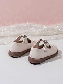 Toddler Kids Korean Style Hook And Loop Non-Slip Soft Bottom Leather Shoes - Apricot - View 5