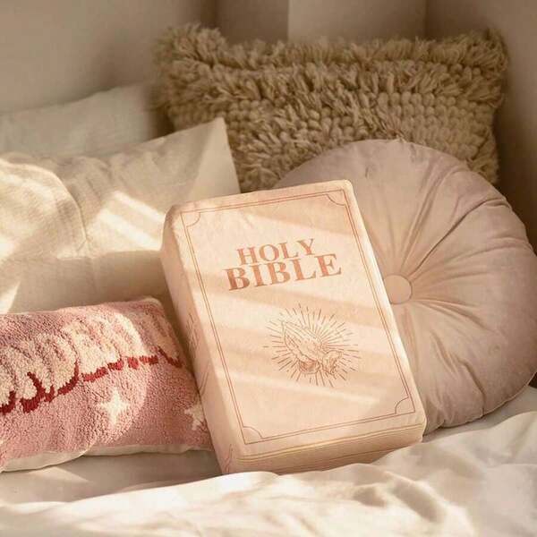 Matthew 6 Beige Bible Throw Pillow With Holly Khaki Bible Pillow That Opens Christian Bible Book Pillow With Best Mother's Day Gifts
