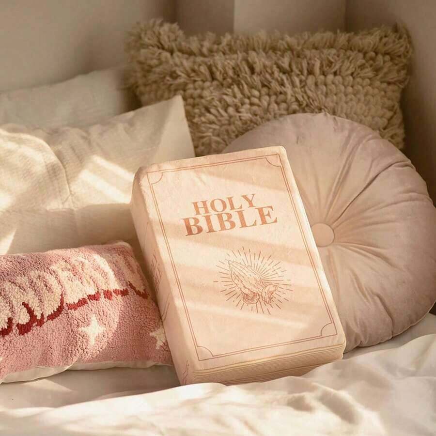 Matthew 6 Beige Bible Throw Pillow With Holly Khaki Bible Pillow That Opens Christian Bible Book Pillow With Best Mother's Day Gifts