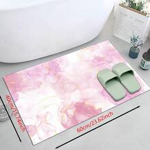 1pc Pink Marble Silicone Diatom Mud Kitchen Mat, Absorbent, Anti-Slip, Anti-Fouling, Suitable For Farmhouse, Entryway, Indoor, Room Decor, Kitchen, Dining Room, Small Office/Home Office, Sink, Laundry Room