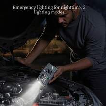 SUITU Car Jump Starter With Air Compressor. Tire Inflator Pump With Digital Pressure Gauge And LED Flashlight. Car Battery Charger With 14.8V 1500mAh Lithium-Ion Battery Power. Car Air Pump Suitable For Inflating Cars, Motorcycles, Bicycles And Basketballs. Automotive Accessories/Gifts. - Grey - View 6