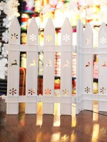 5/10/15 Stück weiße Hirsch- & Schneeflocken Weihnachtsbaum Zaun Dekorationen - langanhaltend PVC rustikale Zaunpaneele für Innen-/Außenbereich Feiertags-Dekoration, Weihnachtsbaum Barriere, Garten & Party Zubehör, Weihnachts-Gartendekoration, Feiertags-Themen Dekoration, rostbeständige Heim-Dekoration Weihnachtsdekorationen Raumdekoration Winter