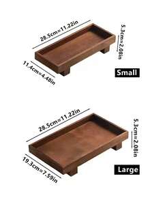 1 khay đựng đồ trang sức bằng gỗ óc chó cổ điển, khay đựng mỹ phẩm để bàn vuông cao cấp, khay đựng đồ để bàn bằng gỗ nguyên khối kiểu Trung Quốc, khay đựng chìa khóa tủ lối vào, giá trưng bày nước hoa, thích hợp cho tủ lối vào, phòng khách, bàn trang điểm - màu nâu - Xem 2