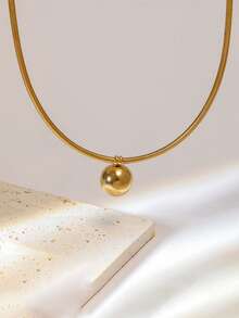 1 Set Stainless Steel Personalized Round Bead Pendant Magnetic Necklace Earrings Jewelry Set, Suitable As Gift