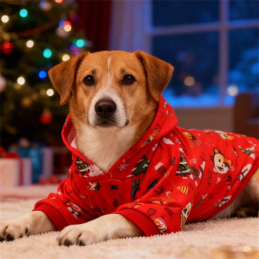 New Pet Christmas Hoodie, Dog Christmas Clothes - Multicolor - View 1