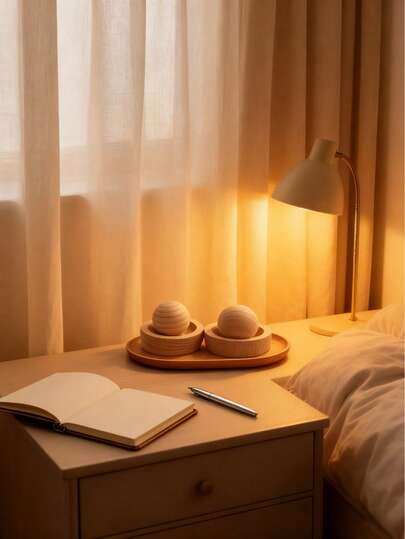 2套天然木质精油扩香球 - 无化学添加香薰球，实木圆球精油扩香器，适用于汽车、办公室、卧室、浴室 - 宠物友好，家居卧室汽车装饰，持久留香，床头香氛扩香器