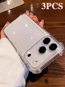 条纹图案 TPU 竖条纹透明防震三件套，采用 TPU 气泡垫防摔设计，厚度 2.8mm，适用于 17/17 Pro/17 Pro Max/17 Air/16/16 Pro/16 Pro Max/16 Plus/11/12/13/14 Pro Max/XS/XR/11 Pro/11 Pro Max/12 Pro/12 Pro Max/13 Pro/13 Pro Max/7 Plus/14 Pro/14 Pro Max/14 Plus/7 Plus/8 Plus/8/SE2，简约个性，生日礼物，商务办公必备。 - 無色 - 查看 4