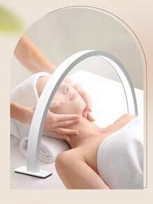 1pc 14.1"/20.4" White/Pink Crescent-Shaped Nail Lamp, USB Button Plug Desk Lamp, Suitable For Commercial Nail Lighting, Vanity, Craft Table, Nightstand, Solid Color White Light - Multicolor - View 5