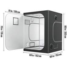 Tienda de cultivo 5x5, 60 x 60 x 80 pulgadas, tienda de cultivo hidropónico Mylar 2000D altamente reflectante con ventana de observación, bolsa de herramientas y bandeja de suelo para cultivo de plantas de interior - 2000D60*60*80 pulgadas - Ver 10