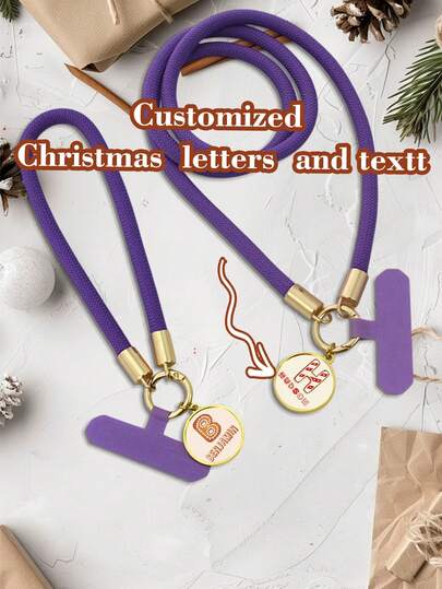 1 pezzo Cinturino personalizzato per telefono da tenere in mano o da appendere al collo, laccio per telefono con lettera personalizzata, design minimalista, può essere indossato al collo o a tracolla, con cinturino, doppio utilizzo regolabile anti-smarrimento, tessuto a mano, monolaterale, adatto per l'uso del telefono, regalo per padre, madre o amici, accessorio di moda unisex, singolo pezzo, decorativo, design minimalista.