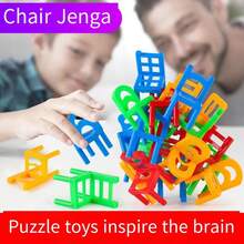 Kids Stacking Chairs, Stacking Balance Stools, Family Gathering Interactive Game, Color Identification - Multicolor - View 6