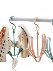 Juego de 3 soportes de secado de zapatos con doble gancho a prueba de viento