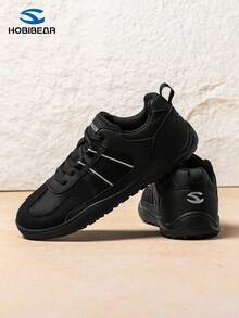 HOBIBEAR Women's Casual Sports Shoes, Fashion Versatile Breathable Mesh Comfortable Running Shoes, Lightweight Black Shoes Suitable For Work Commute And Outdoor Wear - Black - View 4