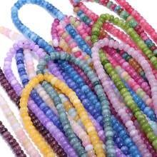 1 خيط من الخرز الطبيعي من الطورمالين والياقوت والعقيق 4x6 مم للأساور والقلائد وصنع المجوهرات DIY والاكسسوارات اليدوية - متعدد الألوان - مشاهدة 3