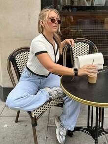 Nuevo Cárdigan de mujer de manga corta con cuello redondo y hebilla metálica, de primavera y verano, de punto, de temperamento simple, casual de vacaciones, delgado, suéter de moda de manga corta, para graduación