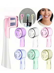 2-8 piezas Cubiertas protectoras antipolvo y coloridas para cepillos de dientes, compatibles con cabezales de repuesto de cepillos de dientes eléctricos de la serie IO. Estuche de almacenamiento higiénico y organizador de baño, accesorio esencial para viajes. - Multicolor - Ver 12