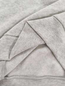 Sudadera con capucha femenina abrigada, holgada y versátil con estampado de cerezas, ideal para vacaciones y viajes - Gris - Ver 6