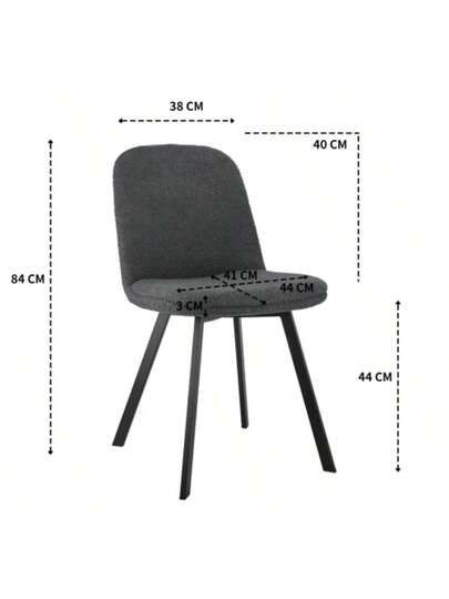 Rayon Cloth Flocking Chenille Dining Chairs Channel Kitchen Dinner Stoel Comfy Fabric Upholstered Accent Room Golden Stainless Steel Plating Legs,Set Of (Black), DE1647BK view 3