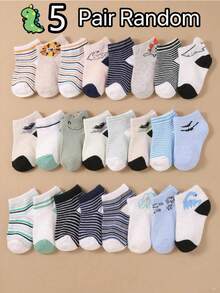 24 Pairs Toddler Baby Dinosaur & Stripe Pattern Soft Socks, Suitable For Infants, Newborns, Toddlers. Christmas/Thanksgiving Gift, Quarter Socks, Baby Socks, Newborn Socks, Toddler Socks, Infant Socks - Multicolor - View 16
