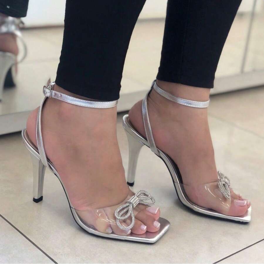Rosavivi Women Heeled Sandals - 銀色 - 查看 1