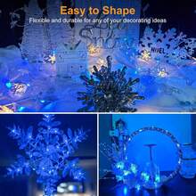 48/24/12PCS String Lights Led Fairy Battery Starry String Lights 20 Tiny Lights On 3.5Ft Silver Wire For DIY Wedding Centerpiece, Mason Jar Craft, Christmas Tree, Garlands, Party Decoration - 藍色 - 查看 2