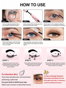 Waloshow Bond und Versiegeln, Entferner, 10ml Einzelwimpern Kleber und Versiegeln, Wimpernapplikator, 2 in 1 Cluster Bond und Versiegeln, Wimpernbürste, Kleber für Cluster Wimpern, Wimpernkleber, Pinzette, Bond für Cluster, Wimpern Bond & Versiegeln, Wimpernkleber, Wimpern Cluster Werkzeuge, Wimpernverlängerungswerkzeug, Wimpern Werkzeugsatz Wimpern Cluster Kit, Wimpern, Künstliche Wimpern