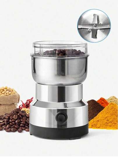 Electric Stainless Steel Grain Spice Grinder With One-Touch Operation And Easy Storage For Home Use - The Perfect Christmas Gift For Brewing And Grinding Coffee Beans At Home | Modern Kitchen Tools