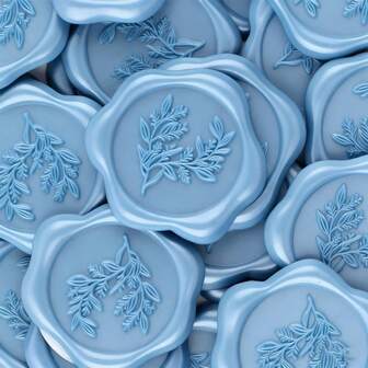 20 pezzi/40 pezzi/60 pezzi Adesivi sigillo di cera blu all'eucalipto per regali, inviti di matrimonio, buste