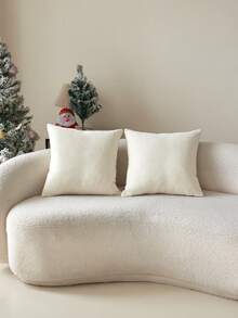 1 buc. Față de pernă brodată 3D din catifea reiată cu model de cerb înzăpezit de Crăciun, decor de casă potrivit pentru sufragerie, dormitor, petrecere, canapea, mașină și diverse medii, toamnă/iarnă - Multicolor - Vizualizare 6