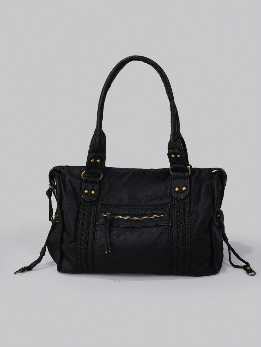 DareSee El nuevo bolso de hombro casual de negocios ligero presenta un diseño de doble asa con cremallera horizontal. Es adecuado para trabajadores de cuello blanco, maestros, adolescentes, estudiantes universitarias, principiantes y profesionales de cuello blanco, y es muy apropiado para el trabajo de oficina y el transporte. Regalo de Navidad