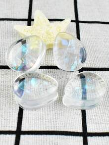 1 Pair 8-30mm Colorful Shell Pattern Transparent Water Drop Acrylic Ear Gauges Tunnel Plugs Body Piercing Jewelry - Shell Pattern - View 1