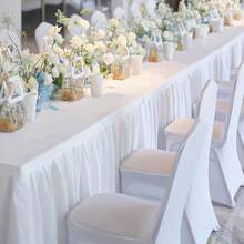 10pcs White Folding Chair Covers - Suitable For Weddings, Parties, Dining And Banquets - Universal Washable Folding Chair Slipcovers - Elegant Event Decor - Multicolor - View 3