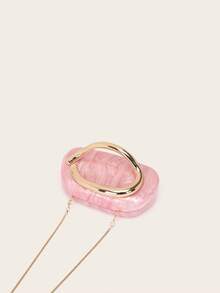 Milky Way Acrylic Clutch Purse For Women Marbling Evening Wedding Handbags Acrylic Shell Box Purses For Party Prom Cocktail - 粉色 - 查看 8