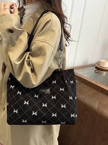 Túi xách đeo vai cỡ lớn, màu trơn, chất liệu nhung mềm mại, thời trang, phù hợp cho trường học, du lịch, mua sắm, hẹn hò, quà tặng cho nữ, túi xách vải nhung kẻ, túi đeo vai dây xích thời trang, túi xách nhung cỡ lớn, ba lô, xách tay, dung tích lớn, nhẹ, phù hợp cho nữ sinh trung học, sinh viên đại học, học sinh trung học và phổ thông, hoạt động ngoài trời, du lịch, leo núi, công sở, kinh doanh, đi làm. - màu đen - Xem 5