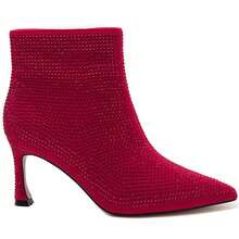 Bottines à Talons Hauts Avec Strass - Red - View 2