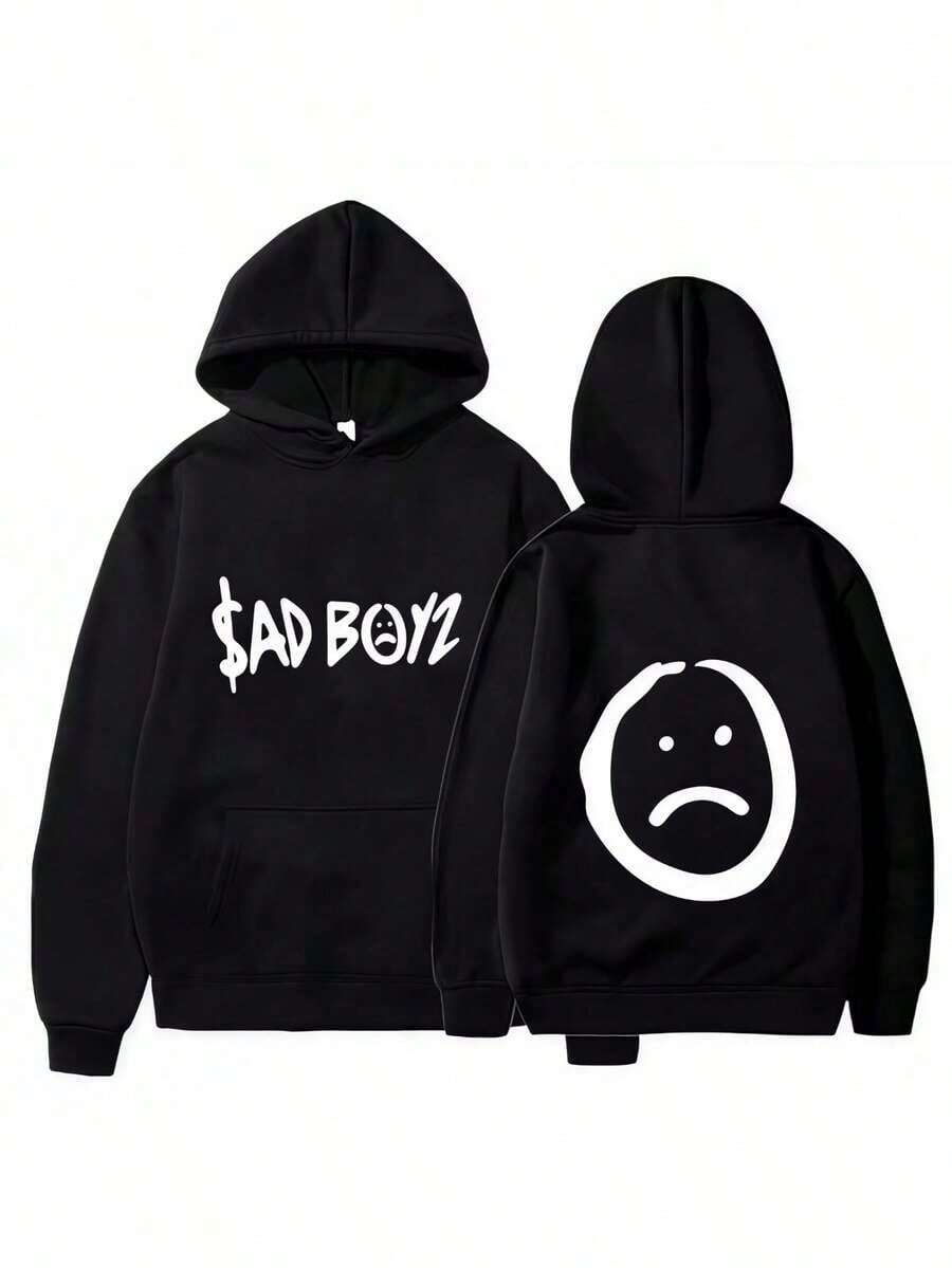 New Junior HS Sad Boyz Printed Hoodie World Tour Merch Long Sleeve Streetwear Men Women Hooded Sweatshirt Hip Hop Male Clothes - Black - View 1