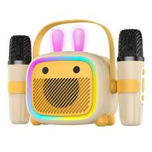 ODAPTO Máquina de karaoke para niños, altavoz Bluetooth portátil mini con 2 micrófonos inalámbricos y luces LED, juguetes para niños, regalos ideales para fiestas de cumpleaños y en el hogar para niñas y niños - Multicolor - Ver 9