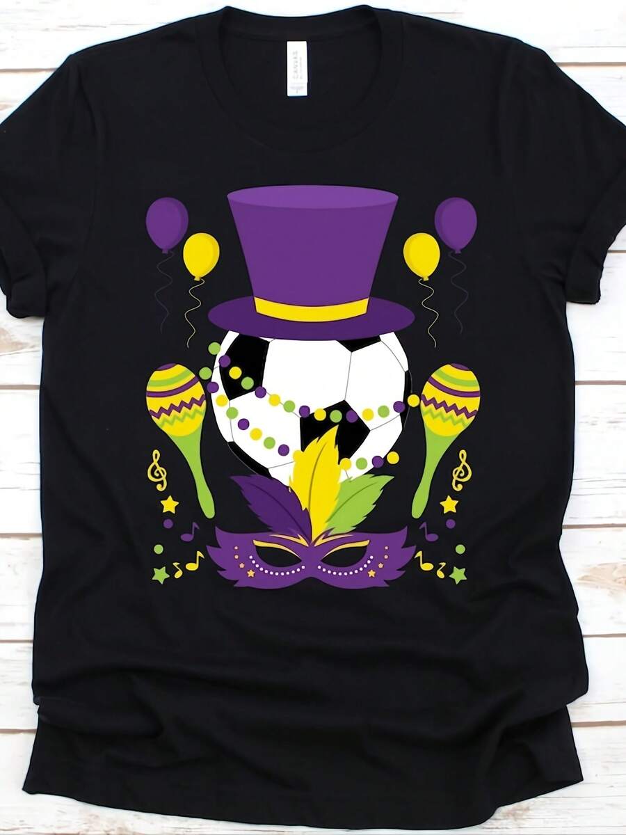 Mardi G Costumes Soccer Ball Shirt, Gift For Mardi G, Fat Tuesday, Sove Tuesday, Soccer Ball, Soccer Player, Association Football - 款式30 - 查看 1