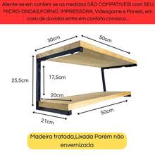 Microwave Oven Air Fryer Printer Support Spice Rack Hanging Shelf Multipurpose Niche 50cm - màu đen - Xem 7