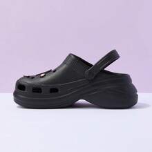Miniso Sanion Kuromi 女款白色中厚鞋底 Crocs EVA 材质舒适耐磨日常出游新选择（1 件） - 黑色 - 查看 7