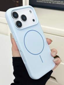 奢华磁吸软硅胶手机壳，兼容 17 Pro Max/17/16/15/14/13/12/11 Pro Max Plus，支持磁吸无线充电，防震保护套 - 遠峰藍 - 查看 3