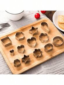 Precision Geometric Cookie Cutter Set, 30-Pack - Food- 430 Stainless Steel, Rust-Proof & Dishwasher  For Home And Commercial Baking​​​ - 銀色 - 查看 4