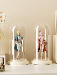 1 pezzo Secchio portaoggetti per bambole, Custodia da scrivania trasparente anti-polvere per esporre statuine, Decorazione per ufficio