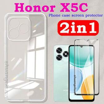 Prywatna, przezroczysta folia ze szkła hartowanego Anti-Peep do telefonów Honor X5C, ZTE Nubia Neo 3GT, Nubia Neo 3, ZTE V70, ZTE V70 Max, Redmi A5, Honor X9D, płaska, przezroczysta obudowa na telefon + ceramiczna folia ochronna Anti-Peep