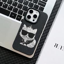 Funda para móvil: Estilo K-Karlss Funda para iPhone 17, 16, 15, 14, 13, 12, 11 Pro Max Plus - Cubierta Trasera Suave Antigolpes, Regalo Perfecto para Parejas - Negro - Ver 2