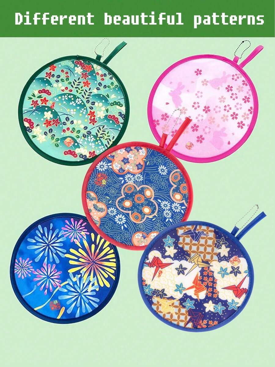 A Beautiful Mini Portable Folding Round Fan, Suitable For Ladies, Is Refreshing And Cool, Full Of Fun, And Is An Excellent Gift For Festivals And Occasions.