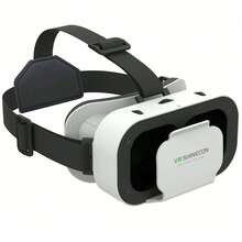 YIYI 虚拟现实 VR 头戴式 3D 眼镜头戴式头盔 VR 眼镜，适用于电视、电影和视频游戏，兼容 、安卓系统，支持 4.7-7 英寸屏幕，1 件装，白色