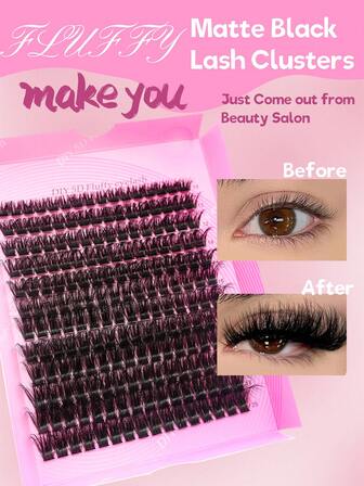 12 Rows 120D/100D/80D Fluffy Lash Clusters Kit 0.07mm Thick 240/216/192 Cluster Eyelash Extensions Individual Lashes Faux Mink Eyelash Clusters DD Curl 10-20mm Lash Extension Dramatic Eyelash Extensions Eyelashes Clusterslash Clusters,Eyelash Clusters,Individual Eyelashes,Lashes,Fake Lashes