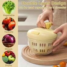 Disidratatore manuale da cucina per frutta e verdura - Centrifuga per insalata multiuso robusta con base antiscivolo, cestello per asciugatura rapida, senza elettricità necessaria, adatto per uso domestico, ristorante e commerciale - Beige/Altri colori disponibili